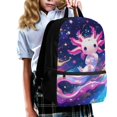thumbnail image 3 of HUIACONG Cute Axolotl Galaxy School Backpack for Age 6-18 Large Capacity Lightweight Water Resistant Bookbag for Boys Girls Middle High School Back to School Gift, 3 of 6