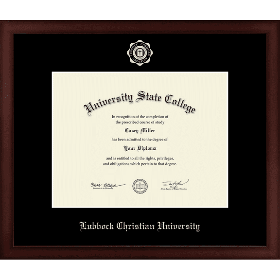 Lubbock Christian University Diploma Frame, Document Size 11" x 8.5"