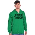 thumbnail image 5 of Free Hugs Cute Optimistic St. Pattys Zip Up Hoodie Men's Women's Brisco Brands S, 5 of 6