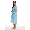 thumbnail image 2 of Dreamcrest Women's Seersucker Housecoat Duster - Short Sleeve Snap-Front with Pockets (Blue - Star Struck, Large), 2 of 3