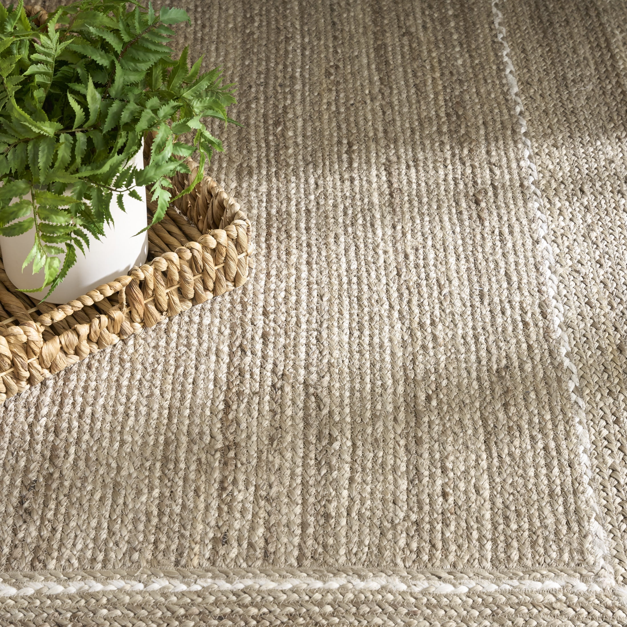 Nourison Terrazzo Jute 4' x 6' Natural Grey Farmhouse Indoor Rug