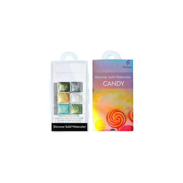 Set de pigmentos nacarados sólidos para acuarela para uñas, 6 colores