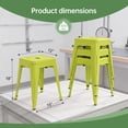 thumbnail image 4 of Stackable Bar Stools Set of 4, Backless 18 Inch Industrial Metal Barstools for Indoor Outdoor Classroom Kitchen Small Gathering (Mustard Green), 4 of 10