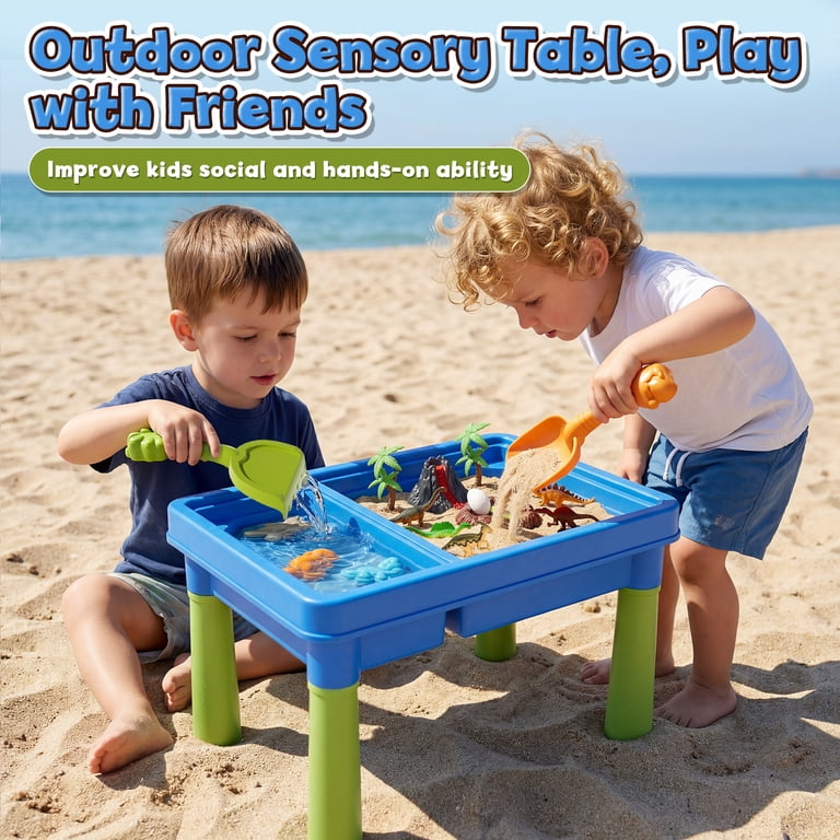 KWANITHINK Sand Table with Dinosaur Toys, Age 3-8 photo 5