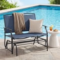 thumbnail image 4 of Costway Patio Glider Rocking Bench Double 2 Person Chair Loveseat Garden Gray Blue, 4 of 10