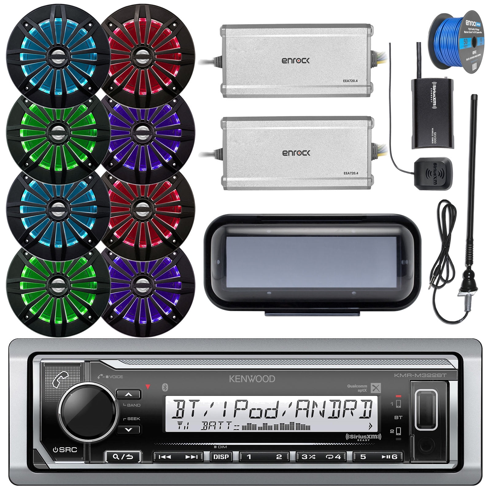 Kenwood KMRM322BT Marine Bluetooth Receiver, Single DIN