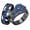 14k Black Gold Finish, variant on Bride & Groom Trio Engagement Ring Set in Black Gold Over 925 Sterling Silver Rings - Elegant Ring Set For Couple