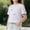 Purple, variant on WAVSUF Girls Cotton T-Shirt Strip Print Crew Neck Trendy Bowknot Casual Summer Cute Tee Purple Size 7-8
