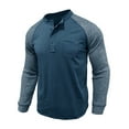 thumbnail image 4 of Hinvhai Men's Henley Knit Sweater Long Sleeve Soft Pullover Shirt with Chest Pocket Light Blue 8(XL), 4 of 7