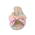 thumbnail image 6 of BLISSFUL STEP Women's Shoes Bow Chunky Heel Slip on Slide Sandals Colorful Silver 9.5, 6 of 7