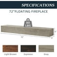thumbnail image 3 of 72" Rustic Wood Fireplace Mantel, Wall-Mounted & Floating Shelf for Home Wall Decor, Rustic Cedar Wood Floating Farmhouse Shelf Handcrafted Wall Mounted for Bathroom, Gray, 3 of 14