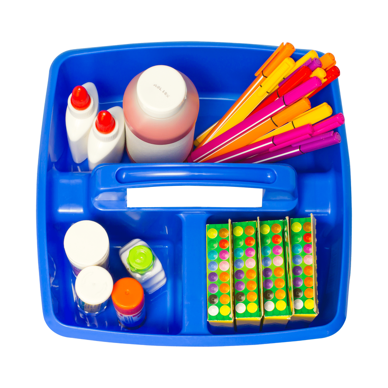 Tanlade 12 Pieces Colorful Portable Plastic Storage Caddy for Kids 3  Compartment Caddies with Handles Storage Box for School Classroom Art  Teacher