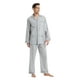 thumbnail image 2 of GLOBAL Conjuntos de Pijamas de Algodón para Hombre, Ropa de Dormir de Manga Larga con Botones, Ropa de Dormir Cómoda, Conjunto de Pijama Suave Elegante Gris L, 2 of 5