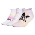 thumbnail image 2 of Adidas Originals Trefoil No Show 3-Pair Womens Athletic Socks Size M, Color: Acid Orange/Clear Lilac/Black White, 2 of 9