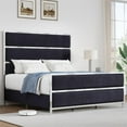 thumbnail image 4 of VanAcc King Upholstered Bed Frame with 59" Tall Headboard & Footboard/Black, 4 of 7