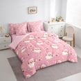 thumbnail image 3 of Homewish Kawaii Santa Claus Twin Bedding Sets 7-Piece, Girly Pink Christmas Tree Bedding Comforter Set, Cartoon Snowflake Reversible Sheet Sets, Microfiber Bedroom Decor, 3 of 7