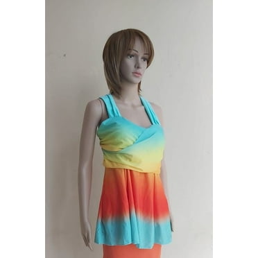 Women´s Swimsuit Tankini Top Size XL Multicolor