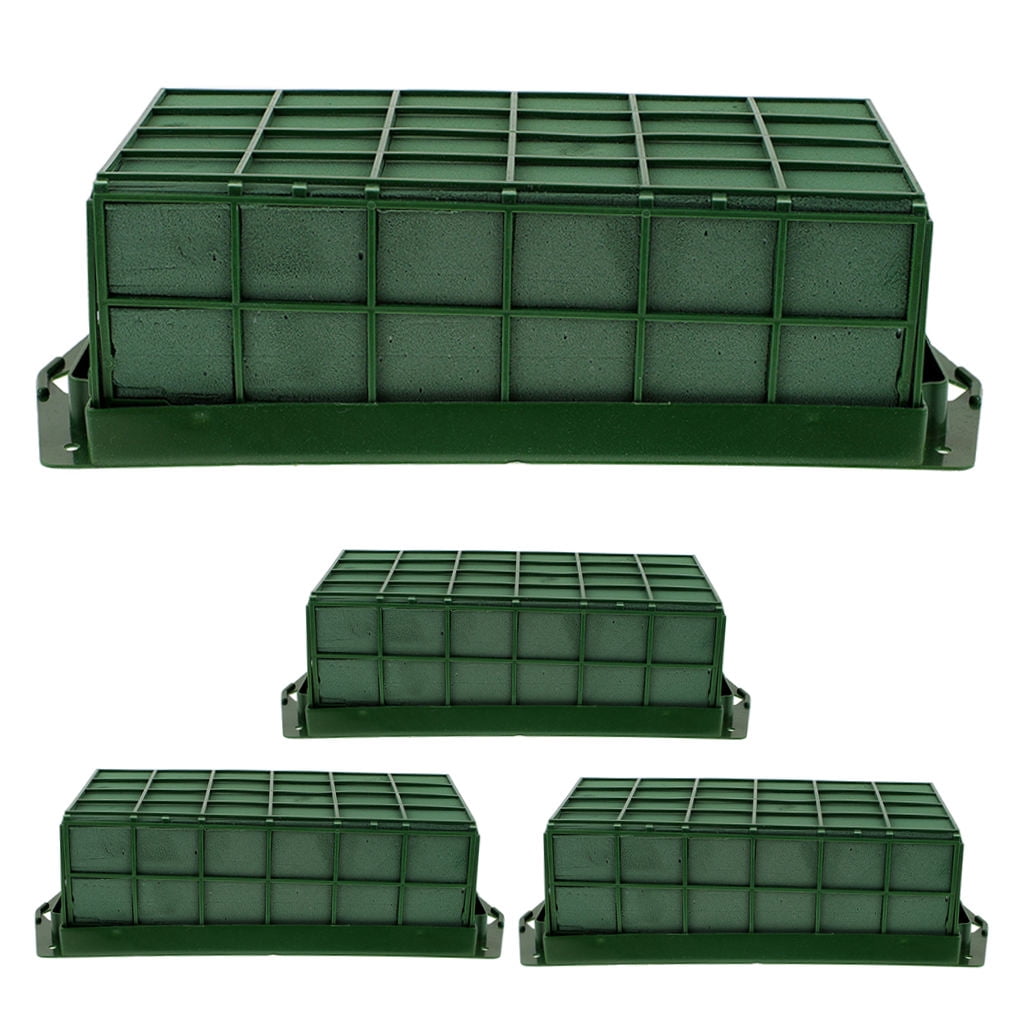 Hemobllo 4-Pack Floral Foam Cage with Water Absorbing Flower Mud for Beautiful and Flower Arrangements