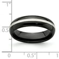 thumbnail image 7 of Edward Mirell Black Ti Domed & Sterling Silver Inlay 6mm Band, 7 of 7