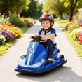 thumbnail image 2 of Qaba Auto Tamponneuse pour Enfants avec Rotation à 360°, Doubles Moteurs, Musique, Bleu, 2 of 10