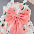 thumbnail image 5 of Toddler Girls Outfit Sets Summer Strawberry Print Cute Suspender Sleeveless Dress With Bow Hat Two Piece Streetwear,Pink,2-3 Years, 5 of 7