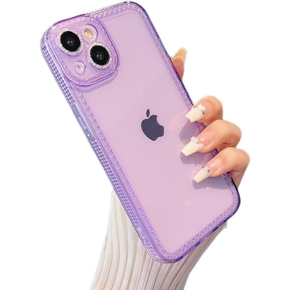 MYKOMI Designed for iPhone 14 6.1 inch,Cute Clear Case for Women Girls,Sparkly Glitter Bling Flexible Soft TPU Silicone Bumper Protective Cover for iPhone 14