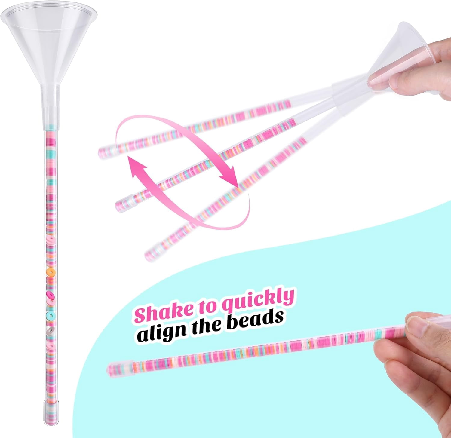 3 Pcs Beading Funnel Bracelet Making Kit Tools Needles Clay Beads Jewelry Necklaces