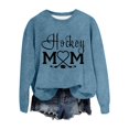 thumbnail image 4 of Hockey Mom Sweatshirt for Women Oversized Letter Print Drop Shoulder Tops Crewneck Lightweight Fashion Pullover Shirts, 4 of 4