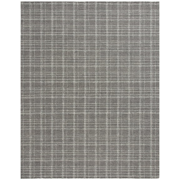 Better Homes & Gardens Grey Plaid Wool Indoor Area Rug, 7'10"x9'10"