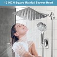thumbnail image 2 of Harigal 10 Inch Coverage High Pressure Rain Shower Head Combo,  Wide Rainfall & 5 Spray Handheld Shower with Adjustable Extension Arm, Dual Anti-Clog Nozzles for Ultimate Shower Experience, Silver, 2 of 10
