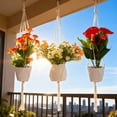 thumbnail image 5 of UNIWELL 3PCS 90cm Macrame Plant Hangers with 3 Ceiling Hooks,4-Legged Macrame Plant Hanger, Multi-functional Decorative Flower Pot Stand, 5 of 6