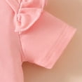 thumbnail image 5 of HCNTES Toddler Baby Girl Clothes Spring Summer 2PCS Outfits Set Short Sleeve Romper With Elastic Shorts For Children Girls Outdoor Play Fashion(Pink,3-6 Months), 5 of 7