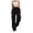 Black&&100, variant on CONROSES Womens Baggy Cargo Pants Solid Y2K Hiking Pants for Women Wide Leg Elastic Waist Drawstring Outdoor Jogger Trousers With Pockets