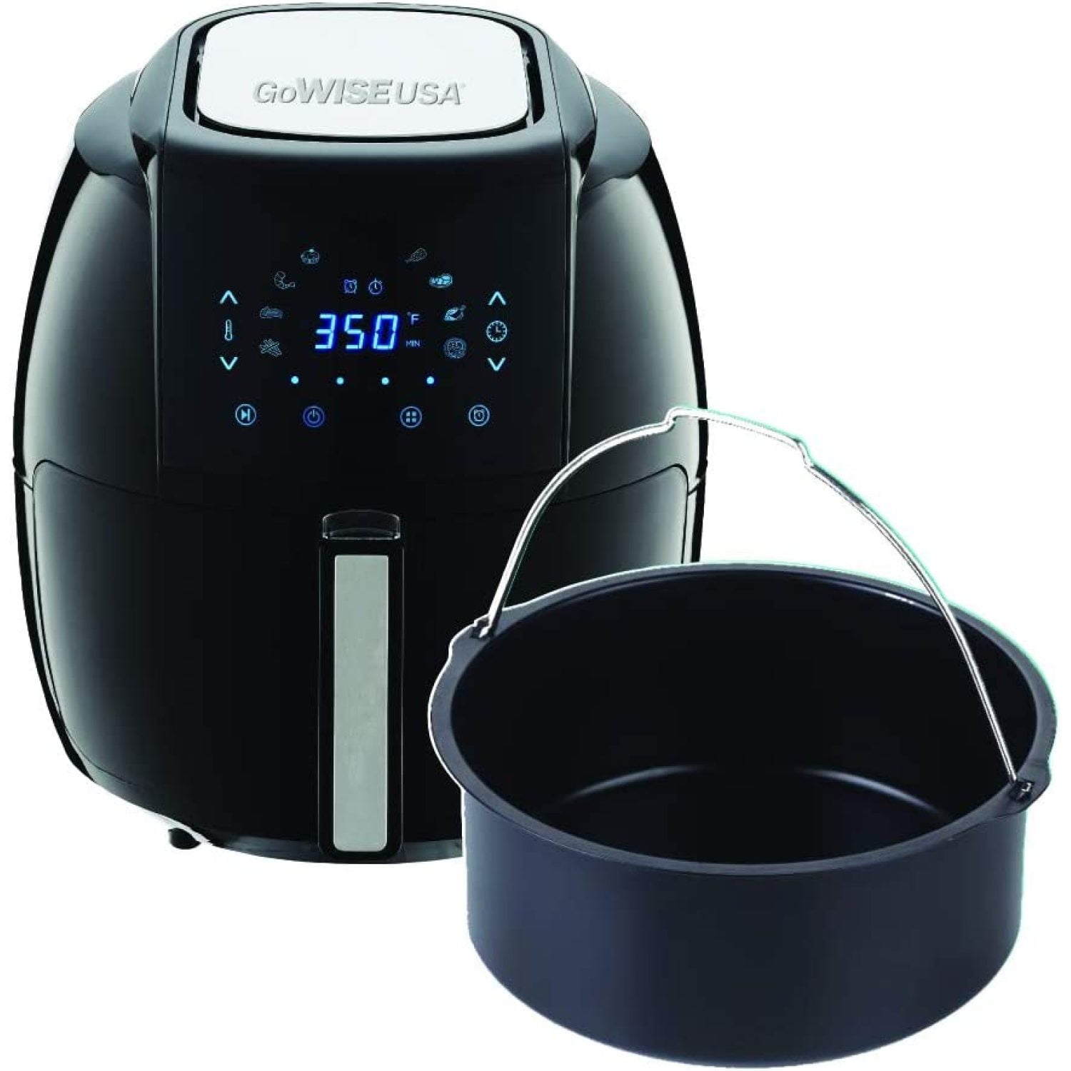 GoWISE USA 5.8Quart 8in1 Air Fryer XL with Cake Pan + 50 Recipes for