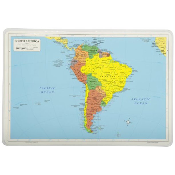 Painless Learning South America Map Placemat - Walmart.com - Walmart.com