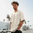 thumbnail image 4 of Dalix Astronaut Relaxed Heavy Cotton Short Sleeve Summer Tee Mens in Bone S Small, 4 of 5