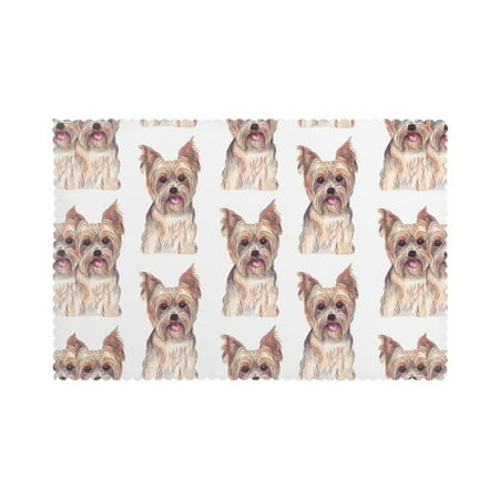 

Home Yorkshire Terrier Doodle Socks Placemats Set Of 6 Washable Wipeable Place Mats Place Mats For Festival Parties Family Dinner (12 X 18inch)