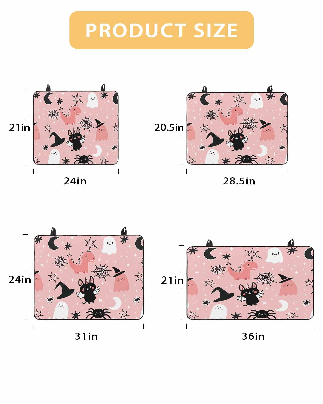 Large Induction Cooktop Protector Mat Halloween Stove Top Covers for Electric Stove, Cute Cartoon Ghosts Black Bat Moon Star Pink Decorative Stove Burner Cover Mats, Glass Top Stove Cover