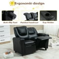 thumbnail image 6 of AVAWING Double Kids Recliner Chair, PU Leather Child Loveseat, Indoor Lounge Sofa Chair, Black, 6 of 8