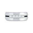 thumbnail image 2 of Diamond Princess 10kt White Gold Mens Round Diamond Wedding Black Groove Band Ring 1/2 Cttw, 2 of 4
