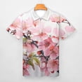 thumbnail image 3 of Cherry Blossom Pink (3) Men Zipper T-shirt Summer Casual Short Sleeve T-shirt Top, 3 of 7