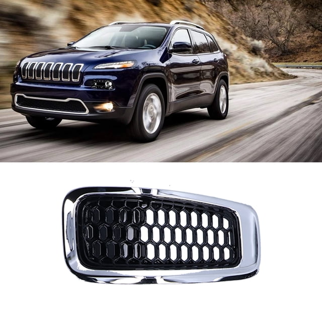 Grill Mesh Inserts, ABS Front Grille Inserts Grill Guard Trim Accessory Fit For Cherokee 2014-2018 7pcs