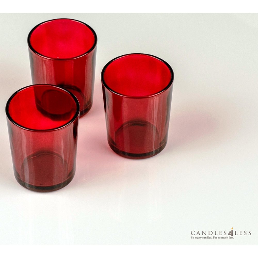 Red Glass Votive Holders (1 Dozen)