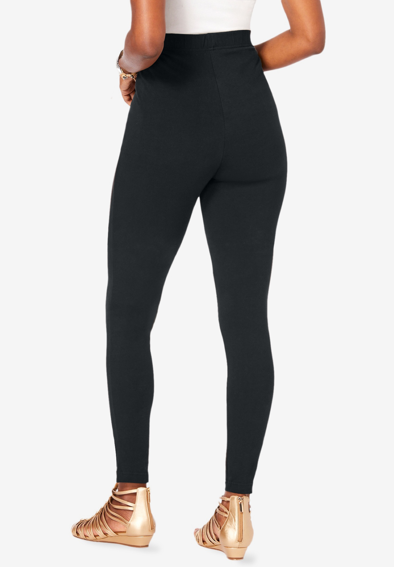 Roaman's Women's Plus Size Petite Ankle-Length Essential Stretch Legging Activewear Workout Yoga Pants - image 4 of 6