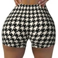 thumbnail image 2 of KLL Black and white houndstooth Pattern Workout Shorts for Women Scrunch Short Gym Yoga Running Sport Active Exercise Fitness Shorts-Small, 2 of 8