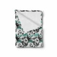 thumbnail image 2 of Hawaii Soft Flannel Fleece Throw Blanket, Watercolor Hibiscus Composition on Striped Background Retro Themes, Cozy Plush for Indoor and Outdoor Use, 50" x 70", Seafoam Charcoal Grey, by Ambesonne, 2 of 6