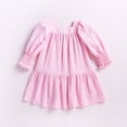 thumbnail image 4 of Gubotare Long Dress for Girls Baby Girl Smocked Dress Embroidery Flying Sleeve Plaid Dresses Clothes Toddler Kids Outfit Size 18-24 Months (Pink,18-24 Months), 4 of 4