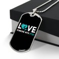 thumbnail image 3 of Love Someone With PTSD Dog Tag - Graphic Military Dog Tag Necklace (Optional Personalized Engraving), 3 of 5