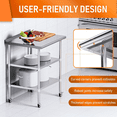 thumbnail image 2 of LiviNest Stainless Steel Work Table 24x36 Inches: Heavy Duty Metal Utility Cart with 2 Adjustable Shelves & Wheels - Commercial Kitchen & Outdoor BBQ Prep Station for Home & Restaurant Use, 2 of 5