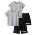 thumbnail image 2 of UACY 2 Pack Boys 2 Piece Summer Outfits Sweatsuit Kids Athletic Short Sleeve T-Shirts Workout Shorts Tracksuits Clothing Set (Grey, 7-8 Years), 2 of 9